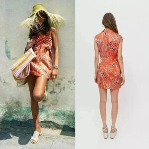 Urban Outfitters Silver Sun Mini Wrap Dress Size Medium NWOT $69